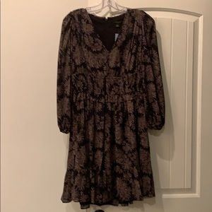 Ann Taylor Floral ruched waist dress